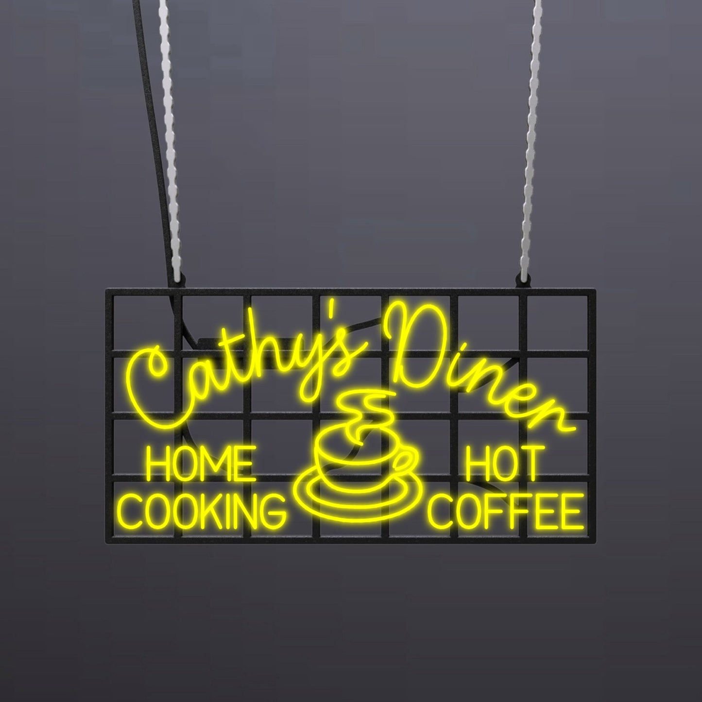 #A101 - "Cathy's Diner-Home Cooking-Hot Coffee" Neon Sign