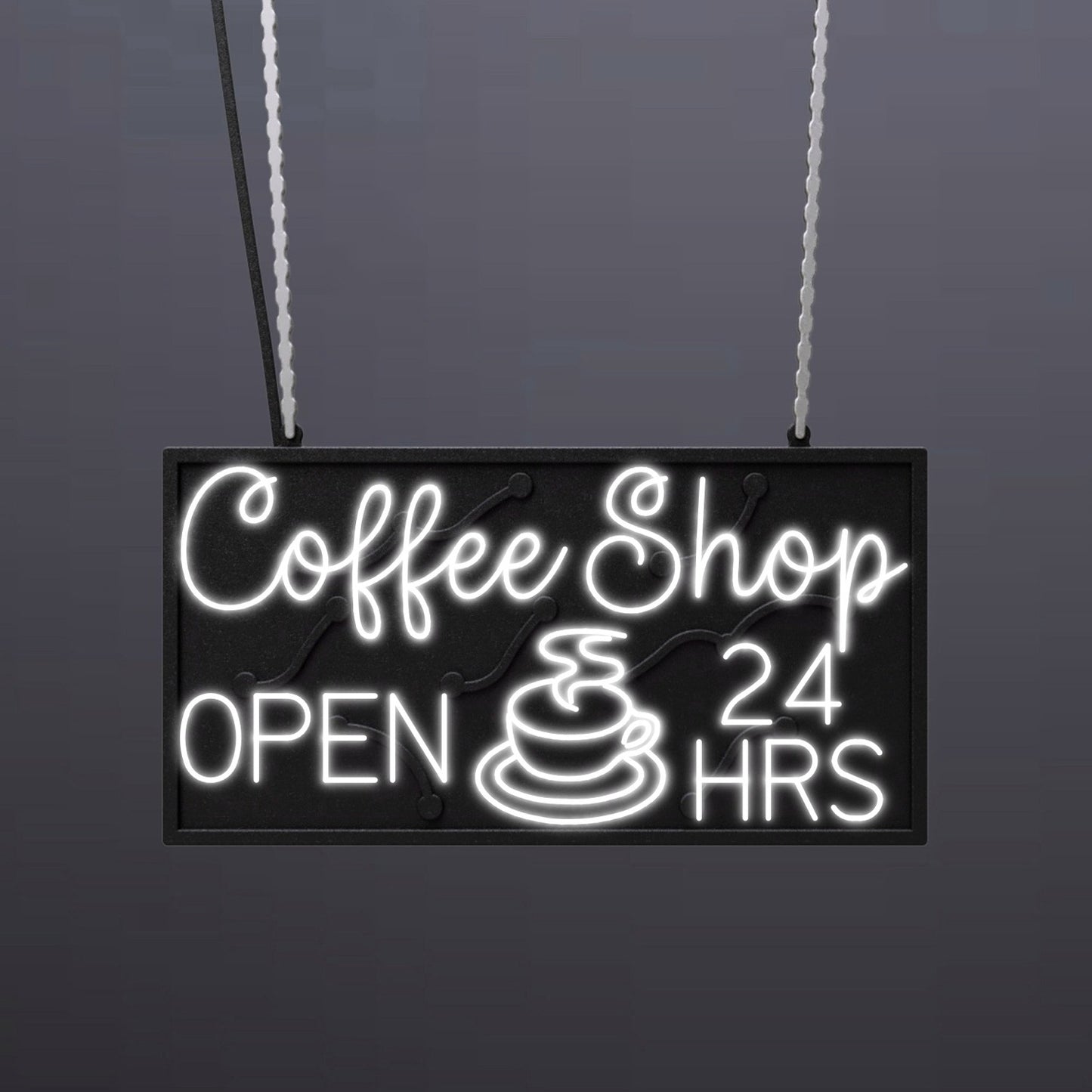 #A102 - "Coffee Shop-Open 24 Hours" Neon Sign