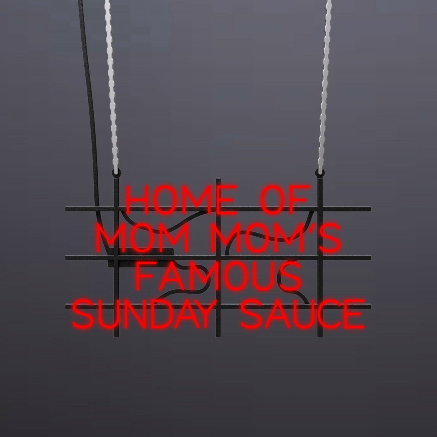 #A204 - "Home of Mom Mom's Famous Sunday Sauce" Neon Sign