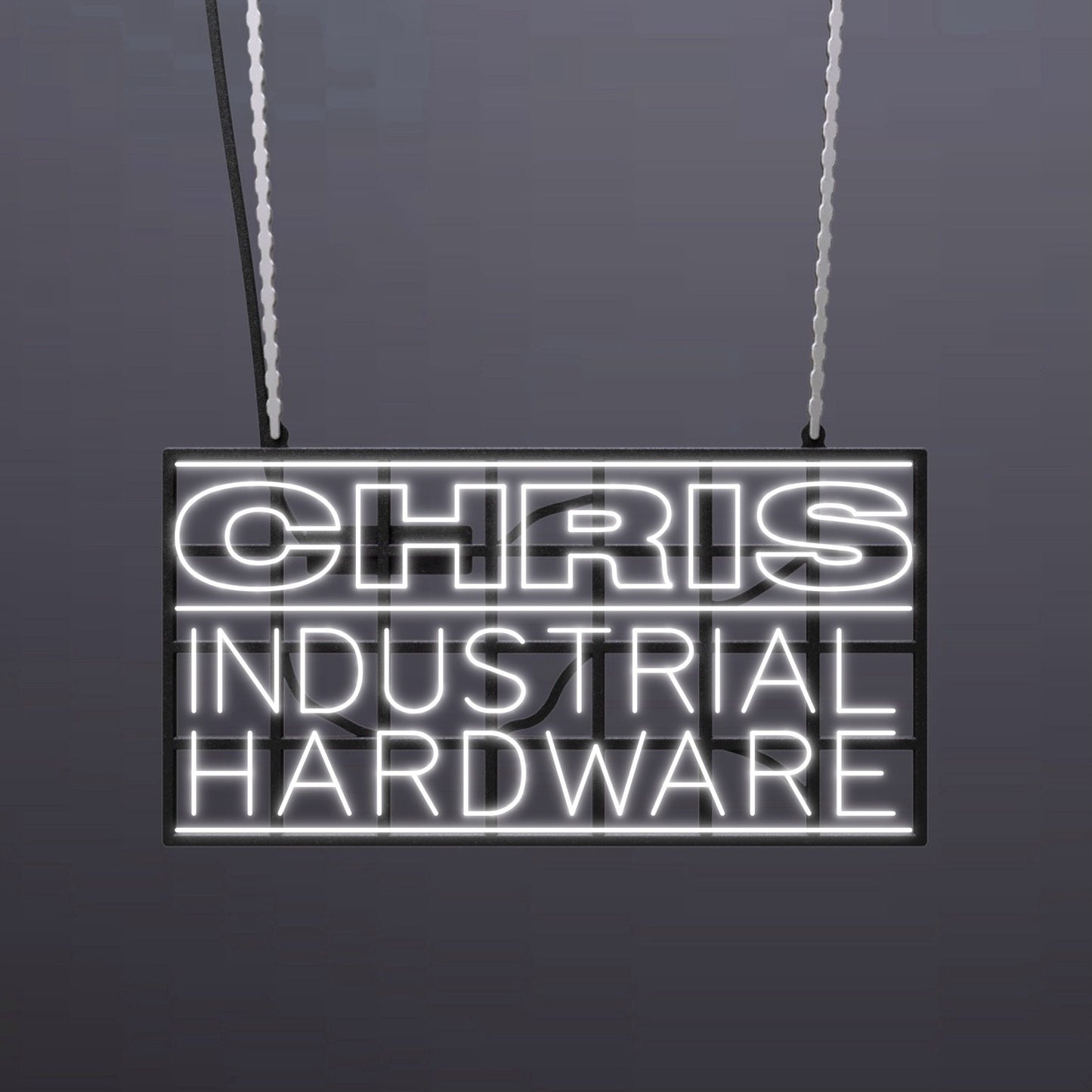 #A312 - "CHRIS Industrial Hardware" Neon Sign
