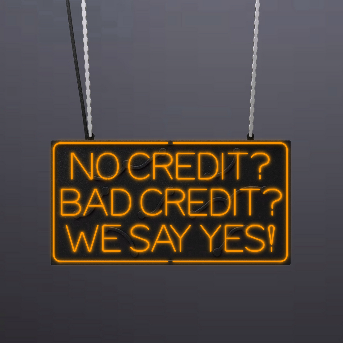#A313 - "No Credit? Bad Credit? We Say Yes!-Outlined" Neon Sign