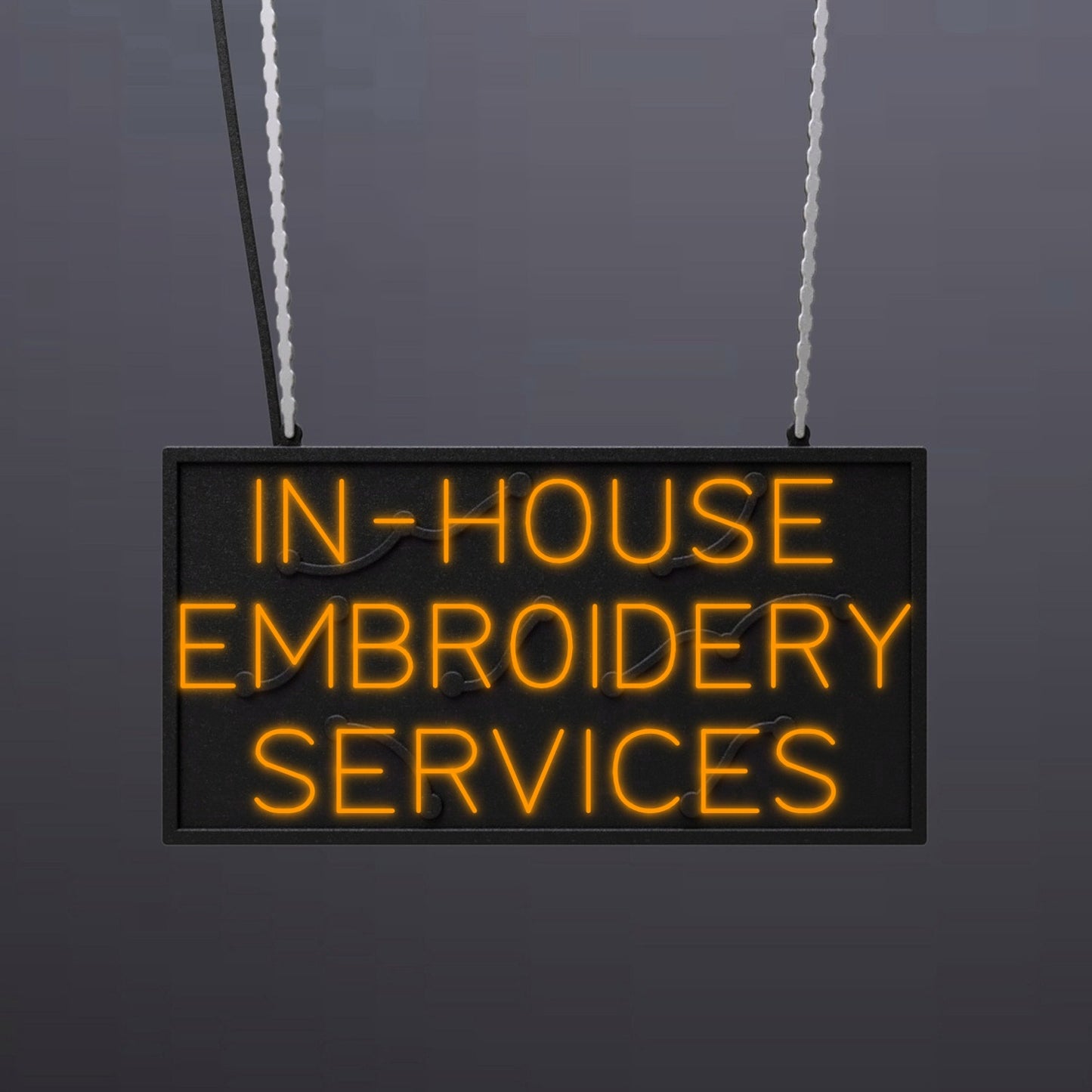 #A415 - "In-House Embroidery Services" Neon Sign