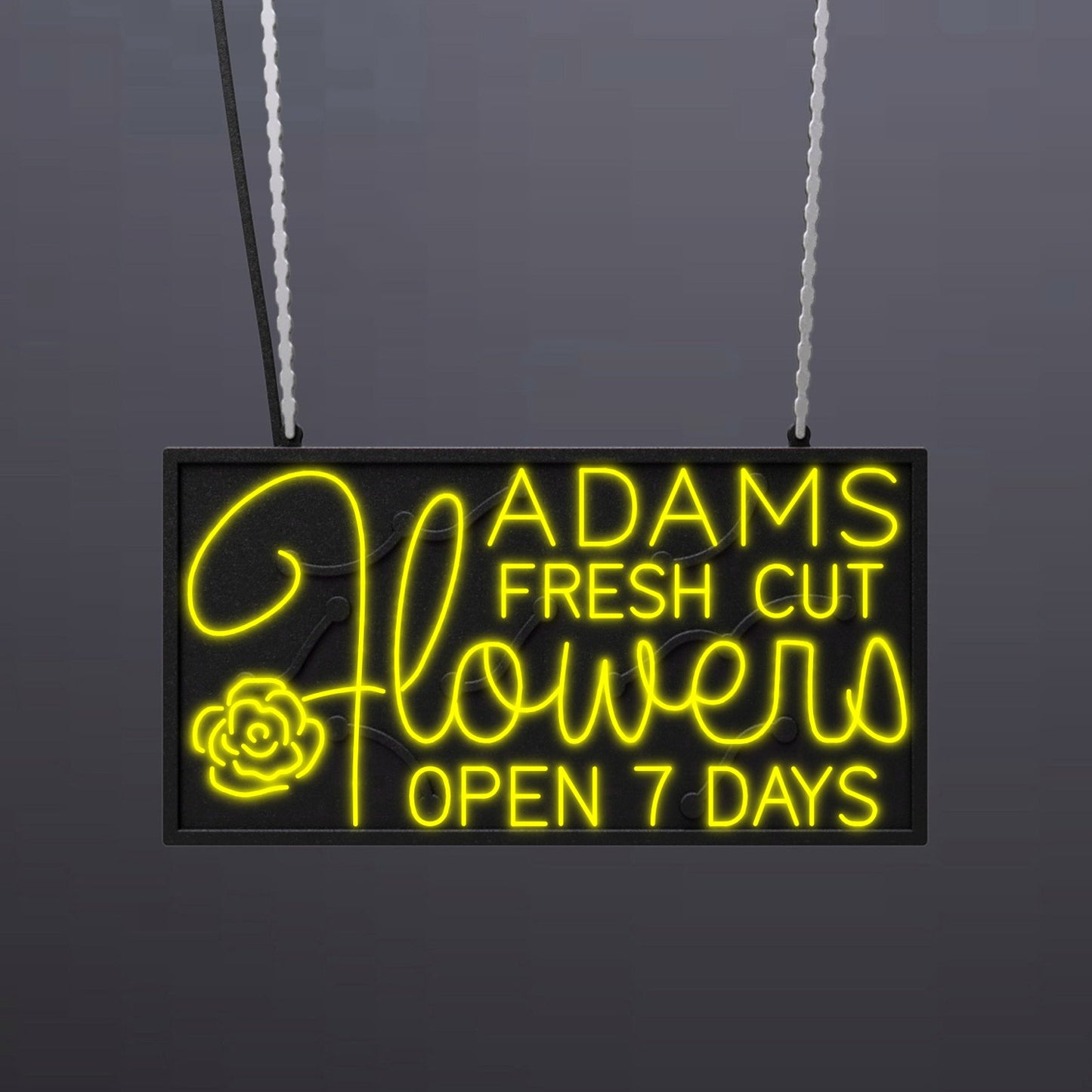 #A416 - "Adams Fresh Cut Flowers-Open 7 Days" Neon Sign