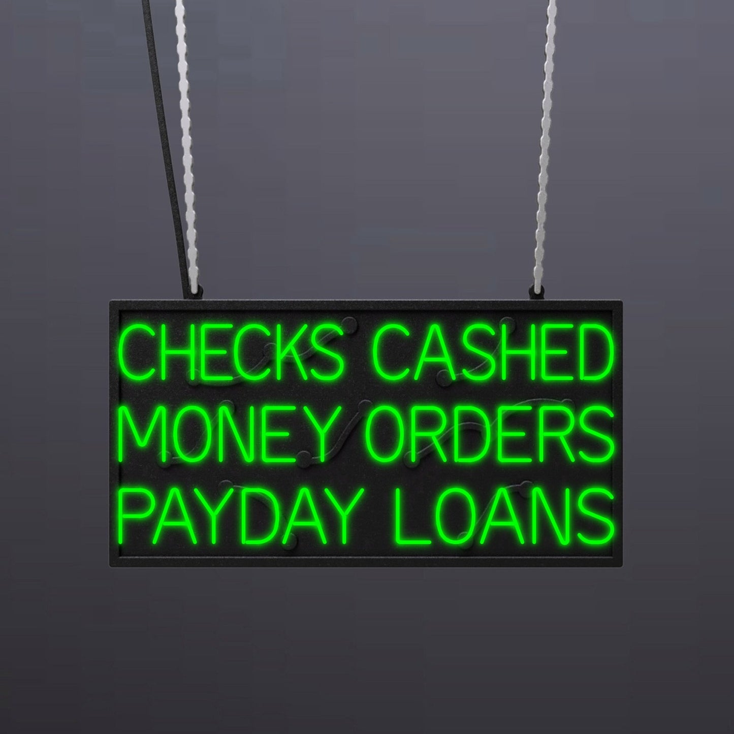 #A701 - "Checks Cashed-Money Orders-Payday Loans" Neon Sign