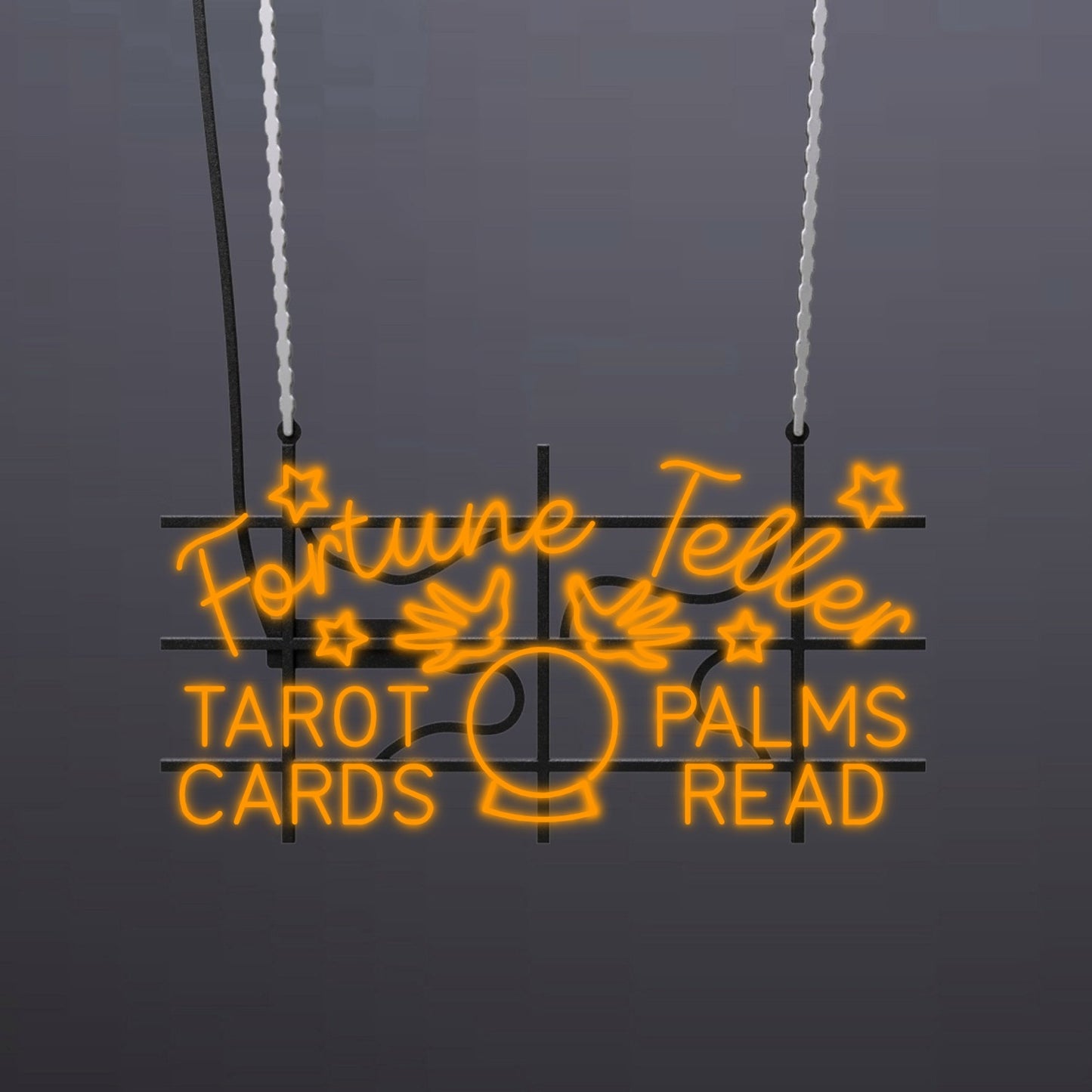 #A702 - "Fortune Teller-Tarot Cards-Palms Read" Neon Sign