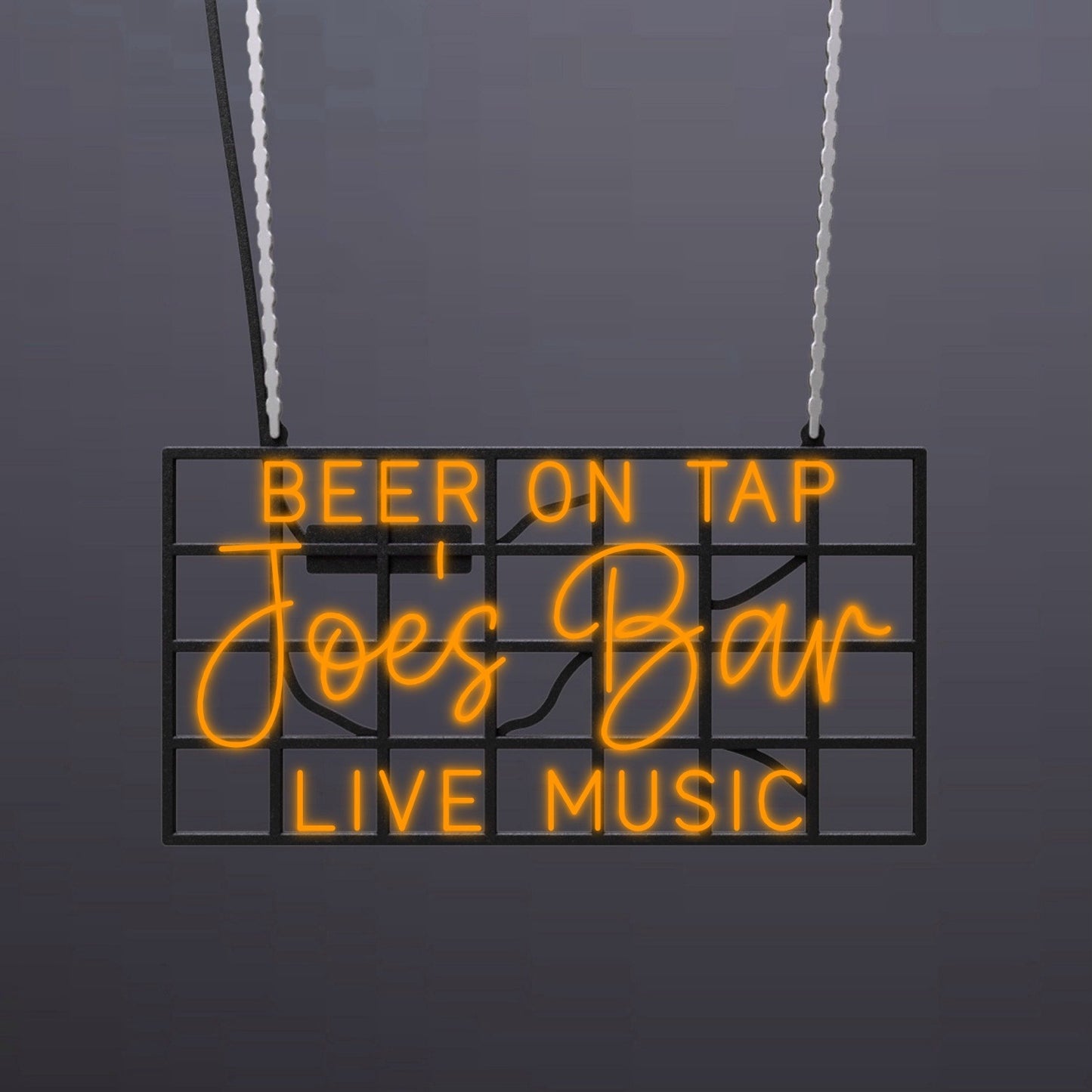 #A800 - "Joe's Bar-Beer On Tap-Live Music" Neon Sign