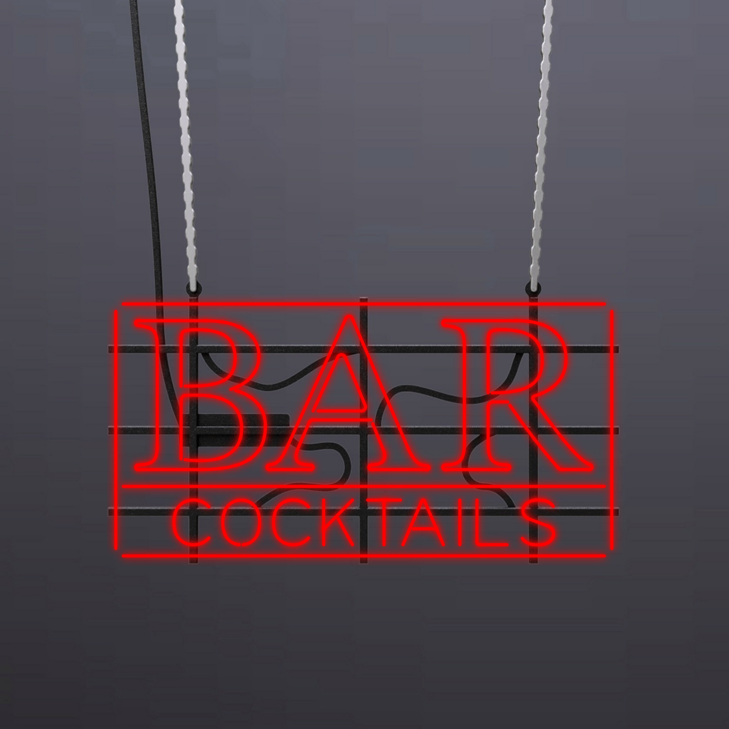 #A805 - "Bar-Cocktails-Outlined" Neon Sign