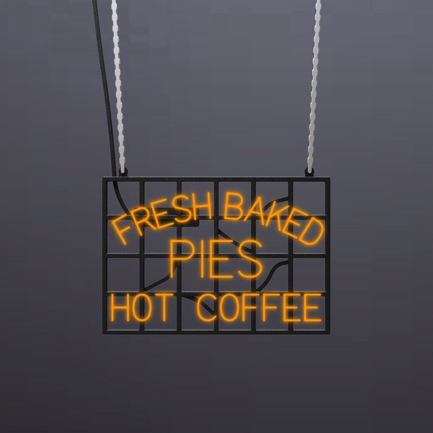 #B008 - "Fresh Baked Pies-Hot Coffee" Neon Sign