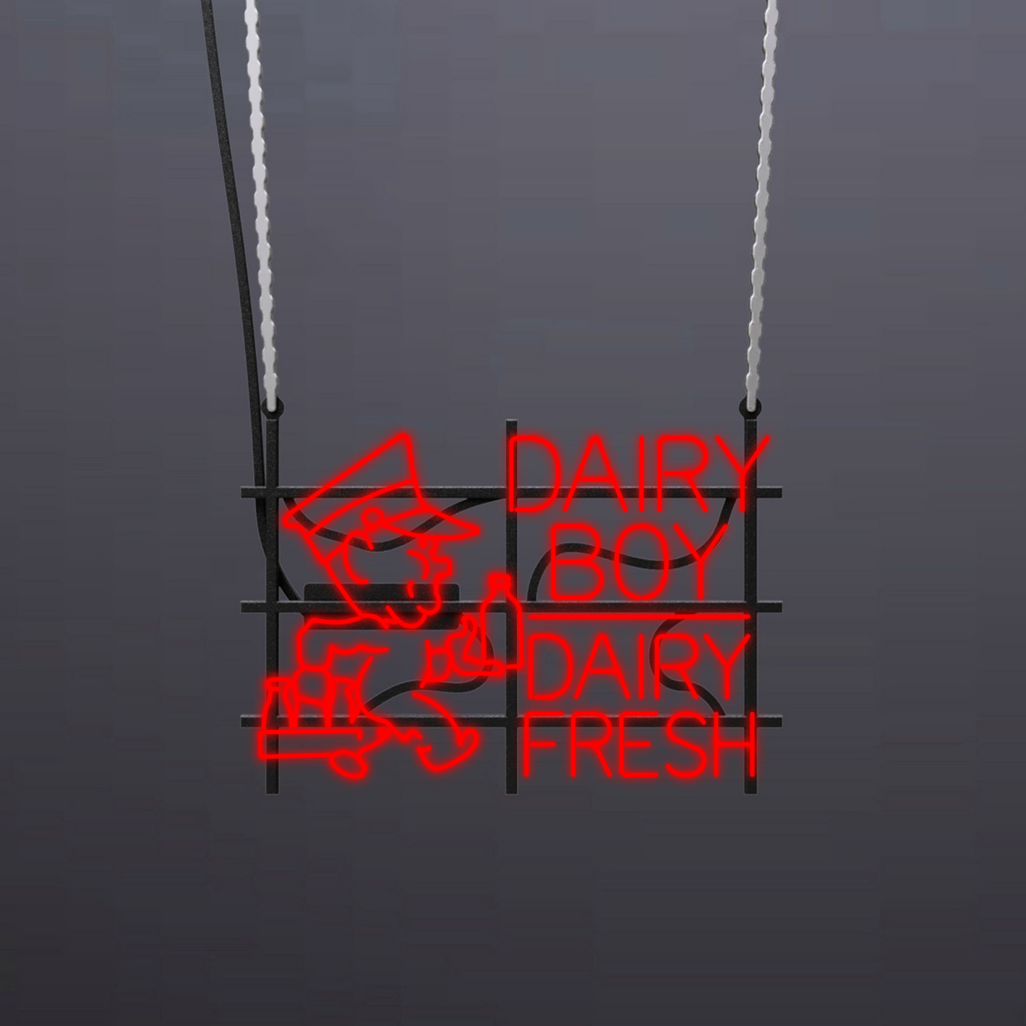 #B017 - "Dairy Boy-Dairy Fresh" Neon Sign