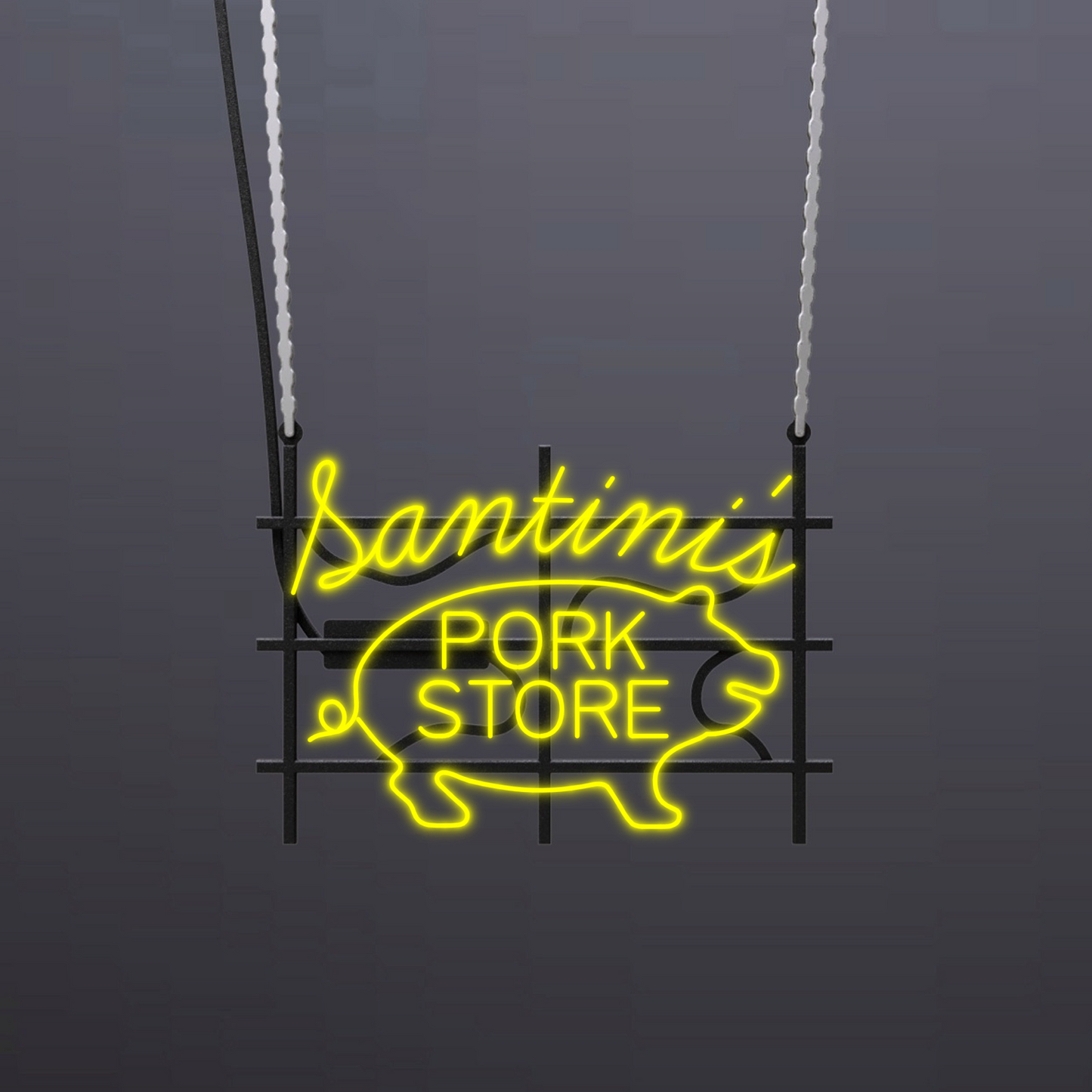 #B019 - "Santini's Pork Store Pig" Neon Sign