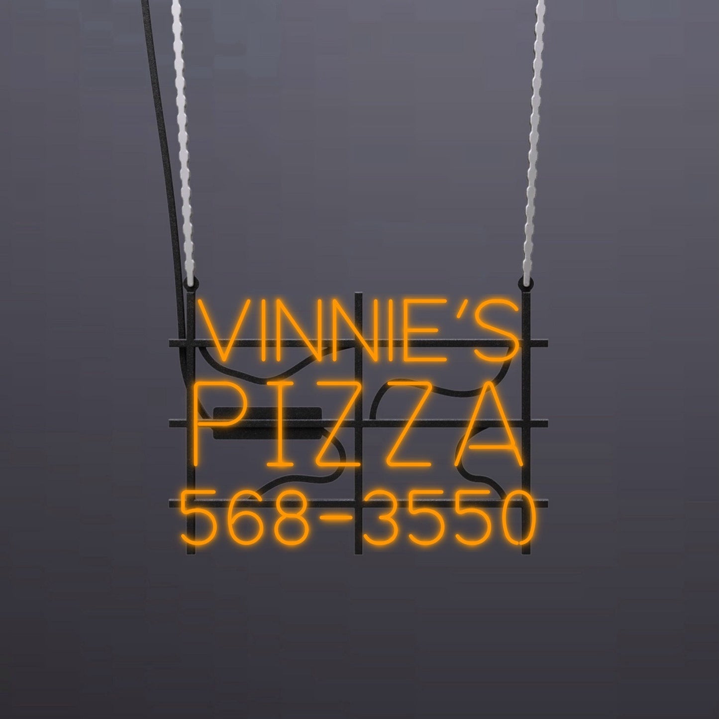 #B205 - "Vinnie's Pizza-568-3550" Neon Sign