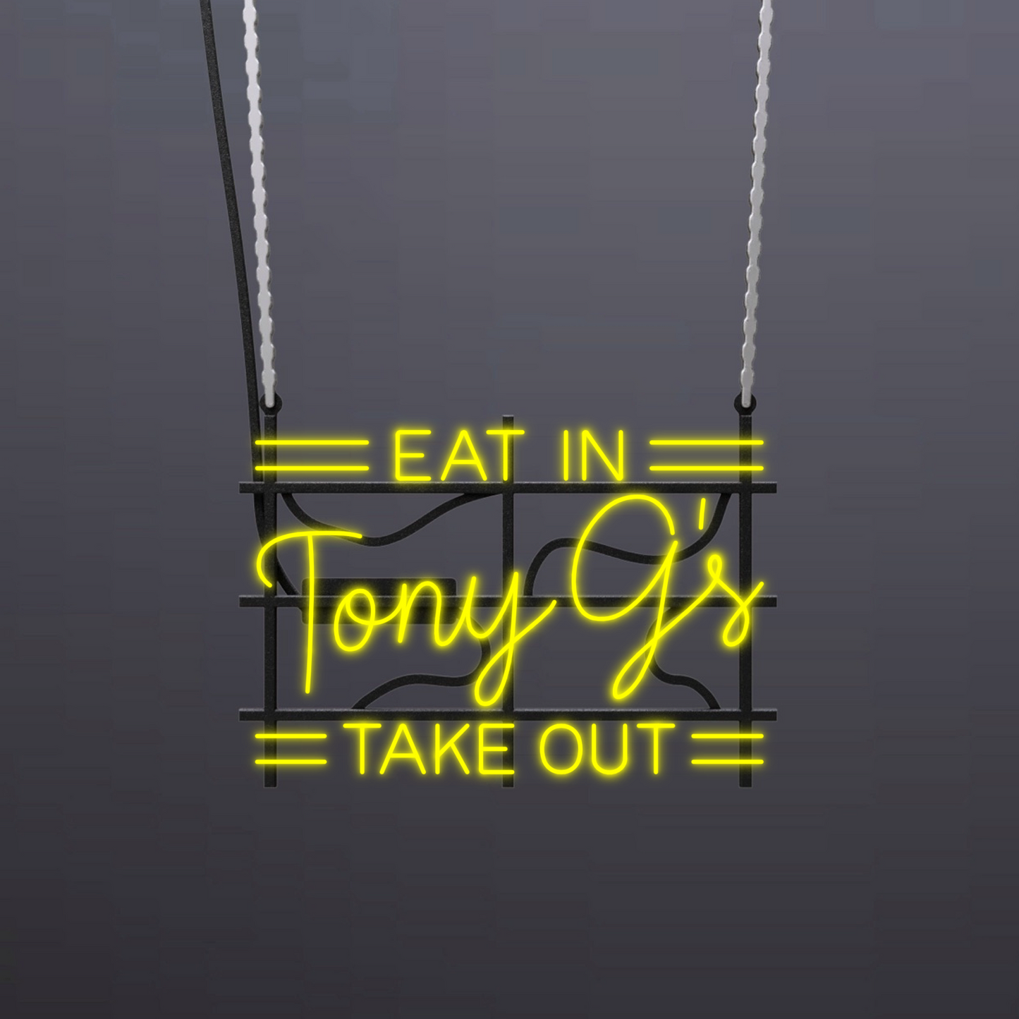 #B209 - "Tony G's-Eat In-Take Out" Neon Sign