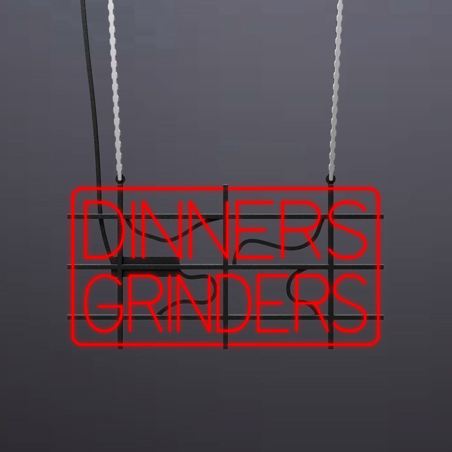 #A007 - "Dinners-Grinder-Outlined" Neon Sign