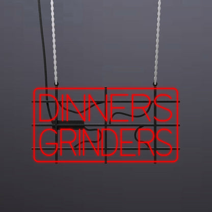 #A007 - "Dinners-Grinder-Outlined" Neon Sign