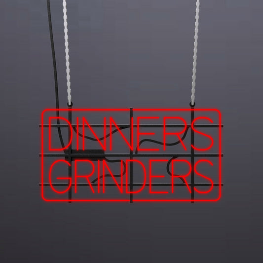 #A007 - "Dinners-Grinder-Outlined" Neon Sign