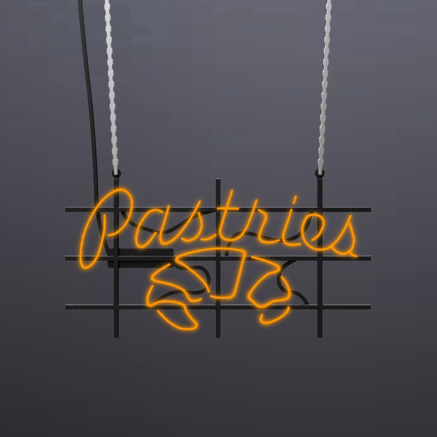 #A009 - "Pastries w/ Croissant" Neon Sign