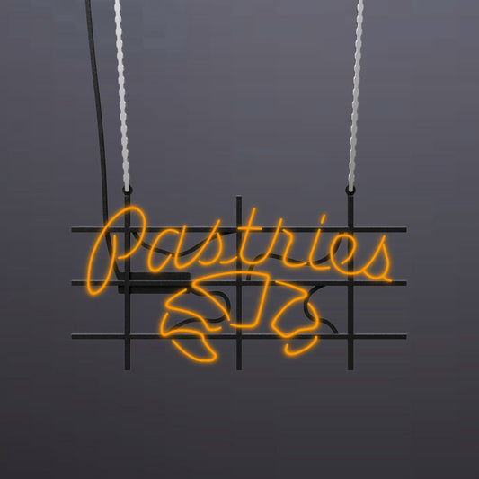 #A009 - "Pastries w/ Croissant" Neon Sign