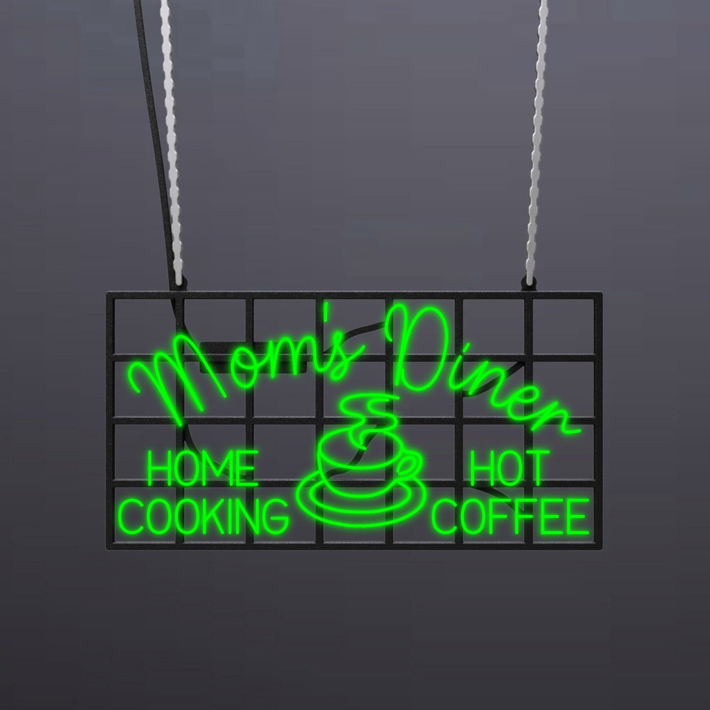 #A104 - "Mom's Diner-Home Cooking-Hot Coffee" Neon Sign