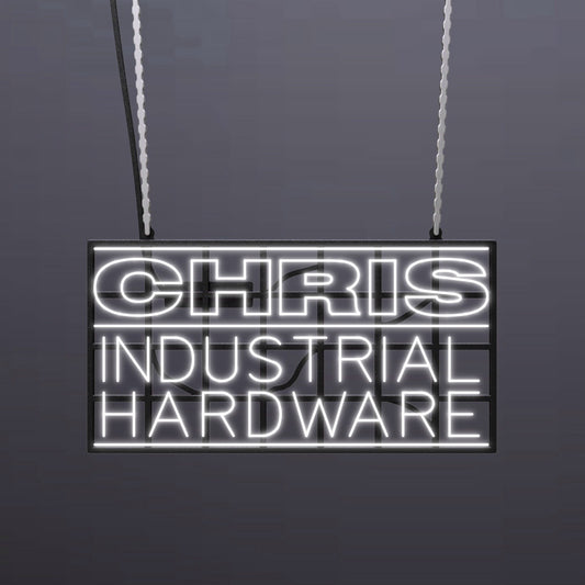 #A312 - "CHRIS Industrial Hardware" Neon Sign