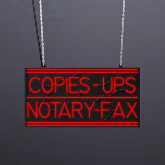 #A404 - "Copies-UPS-Notary-Fax" Neon Sign