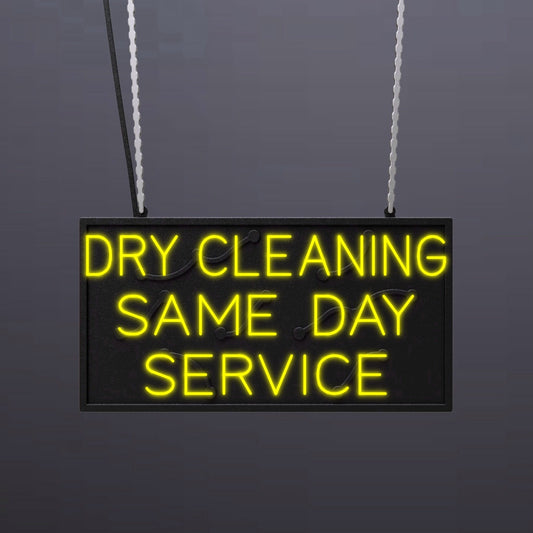 #A406 - "Dry Cleaning-Same Day Service" Neon Sign