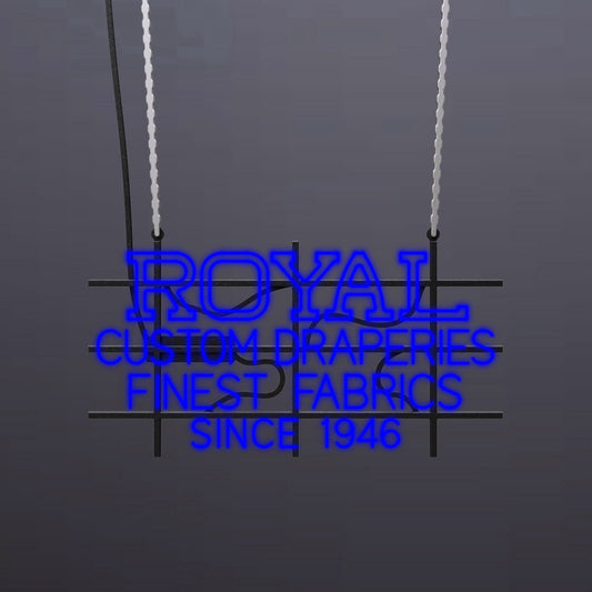 #A411 - "Royal Custom Draperies-Finest Fabrics Since 1946" Neon Sign