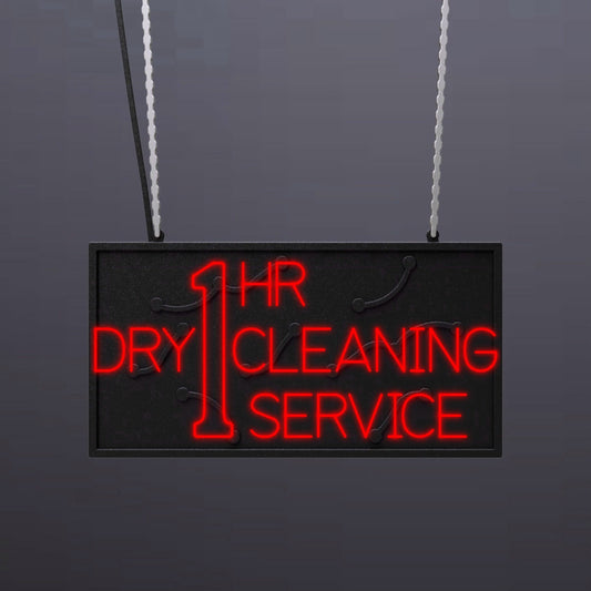 #A414 - "1 Hr Dry Cleaning Service" Neon Sign