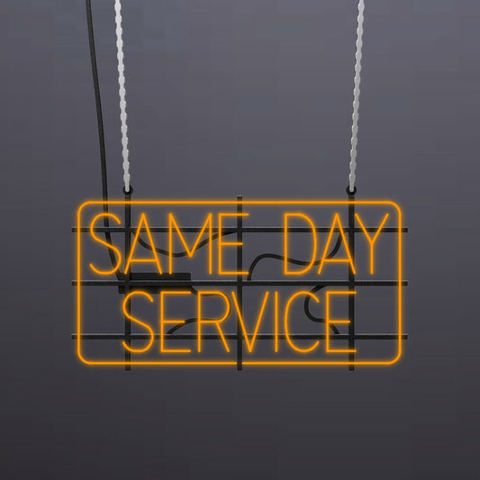 #A412 - "Same Day Service-Outlined" Neon Sign