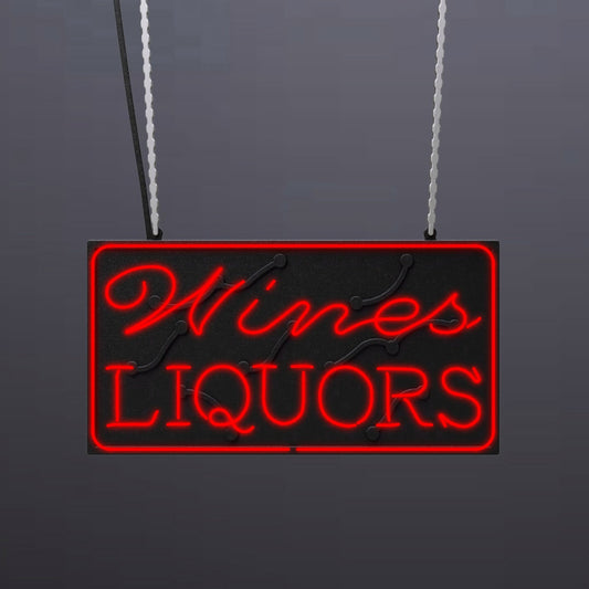 #A606 - "Wines-Liquors-Outlined" Neon Sign