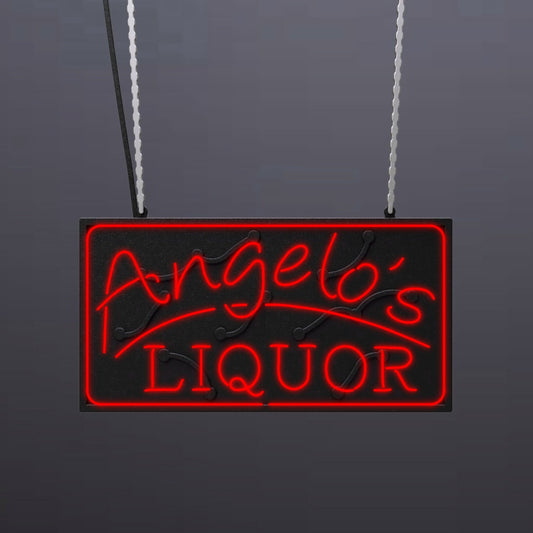 #A607 - "Angelo's Liquor-Outlined" Neon Sign