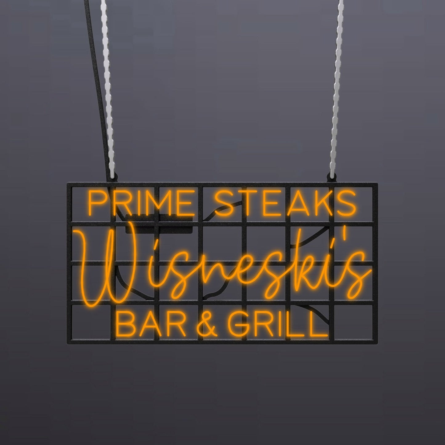 #A801 - "Wisneski's Bar & Grill-Prime Steaks" Neon Sign