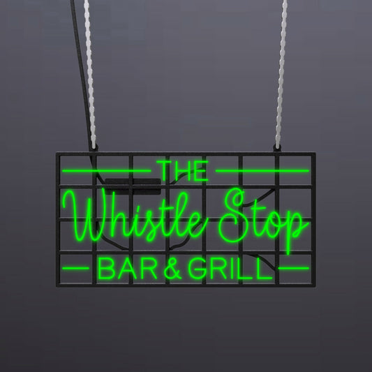 #A804 - "The Whistle Stop Bar &amp; Grill" Neon Sign