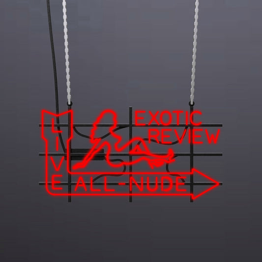 #A901 - "Live All-Nude-Exotic Review-Sitting Model" Neon Sign