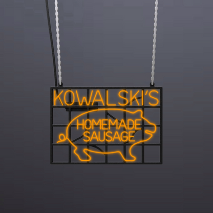 #B018 - "Kowalski's Homemade Sausage Pig" Neon Sign