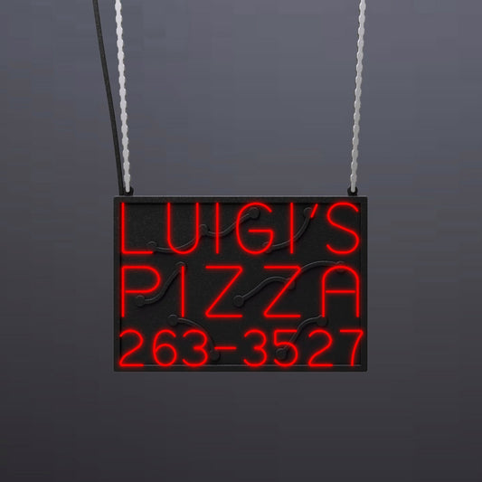 #B206 - "Luigi's Pizza-263-3527" Neon Sign