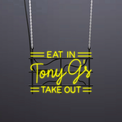 #B209 - "Tony G's-Eat In-Take Out" Neon Sign