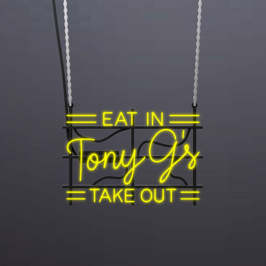 #B209 - "Tony G's-Eat In-Take Out" Neon Sign