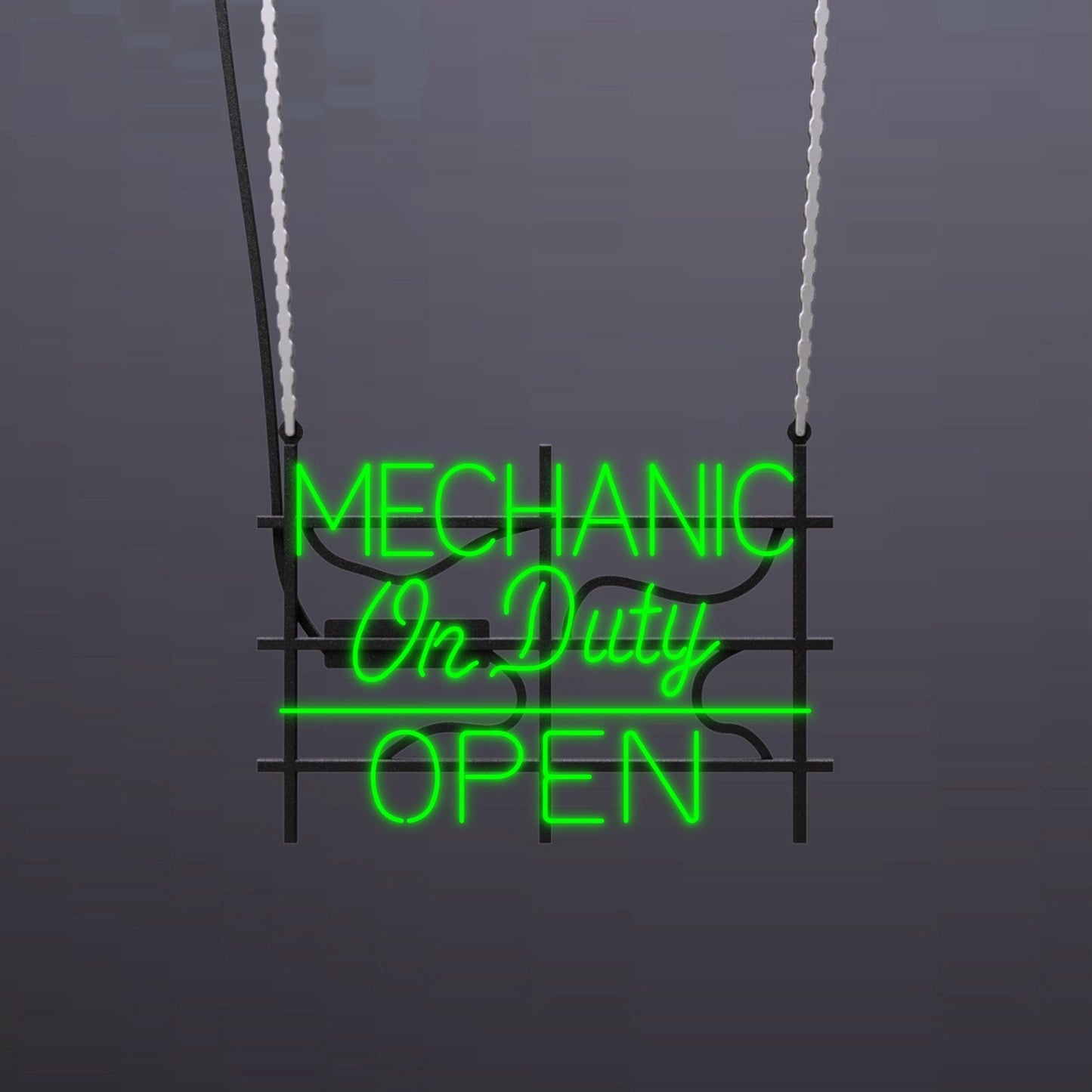 #B307 - "Mechanic On Duty-Open" Neon Sign