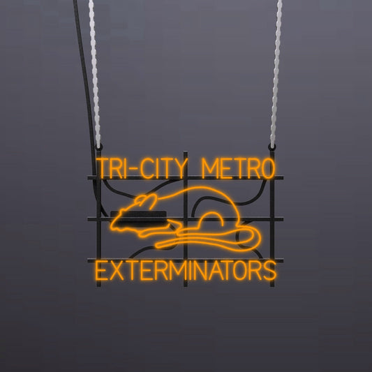 #B405 - "Tri-City Metro Exterminators-Rat" Neon Sign