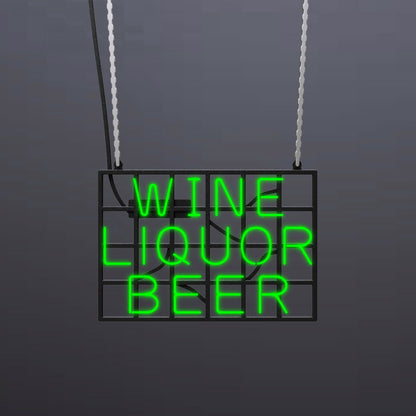 #B604 - "Wine-Liquor-Beer" Neon Sign