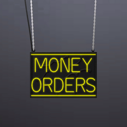 #B610-2 - "Money Orders-Underlined" Neon Sign