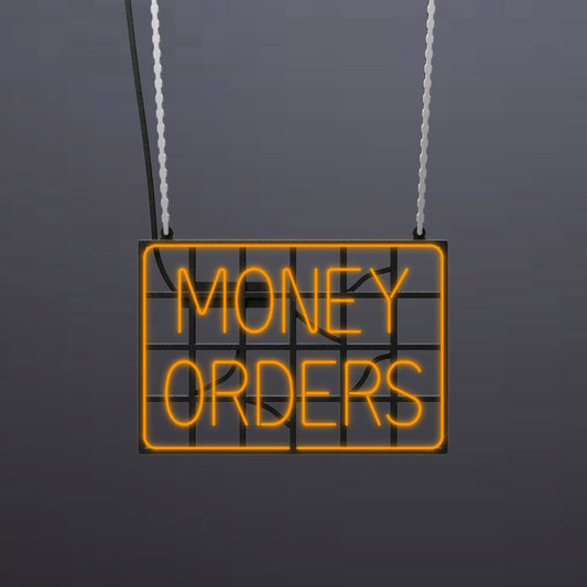 #B610-1 - "Money Orders-Outlined" Neon Sign