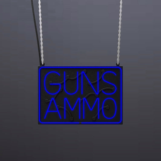 #B611 - "Guns Ammo" Neon Sign