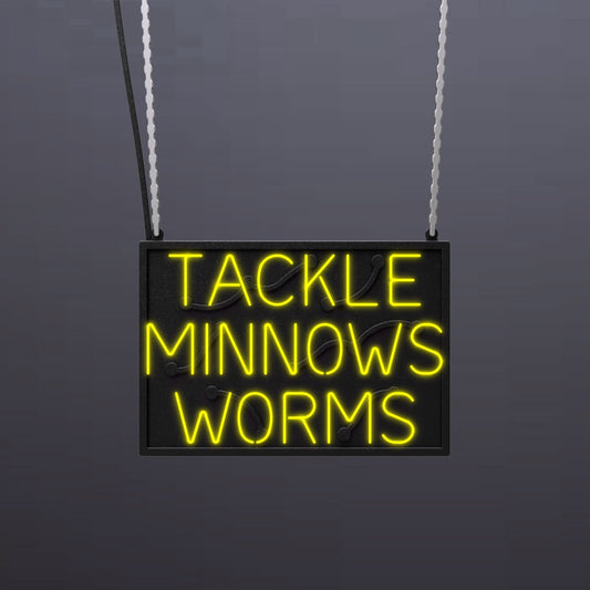 #B614- "Tackle-Minnows-Worms" Neon Sign