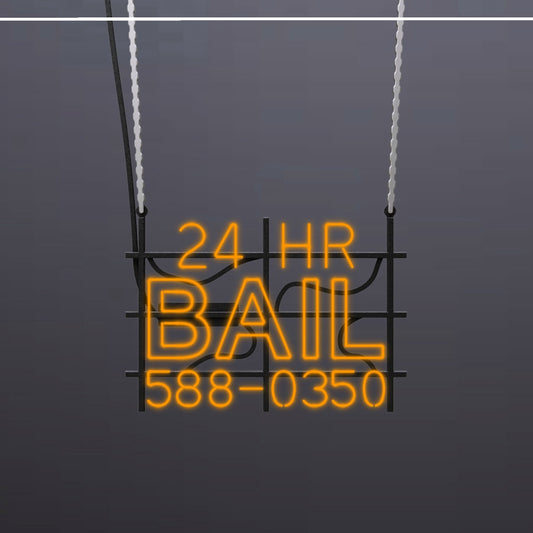 #B700 - "24 HR Bail-588-0350" Neon Sign