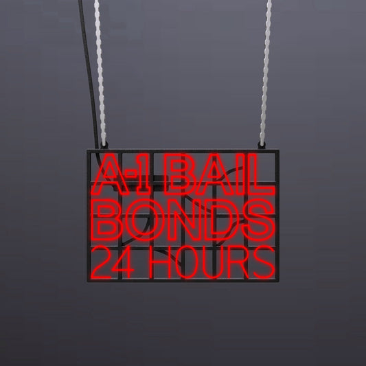 #B701 - "A1 Bail Bonds-24 Hours" Neon Sign
