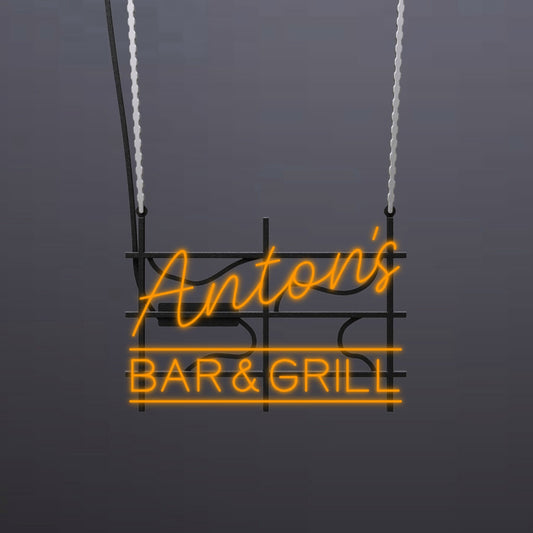 #B804 - "Anton's Bar & Grill" Neon Sign