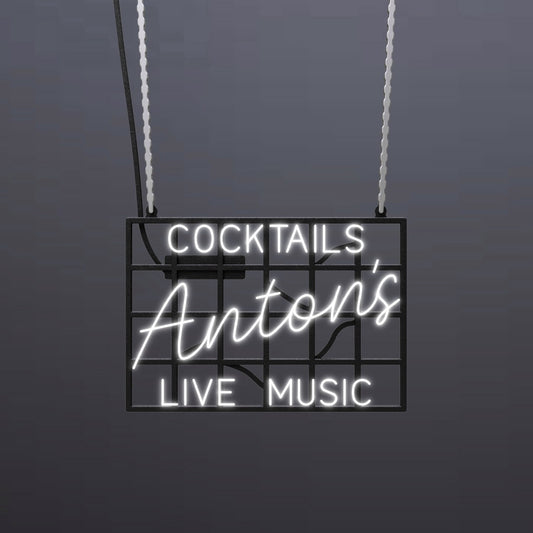 #B805 - "Anton's-Cocktails-Live Music" Neon Sign
