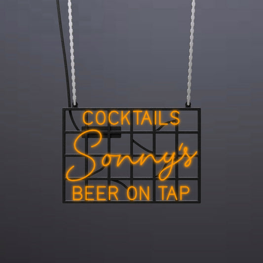 #B807 - "Sonny's-Cocktails-Beer On Tap" Neon Sign